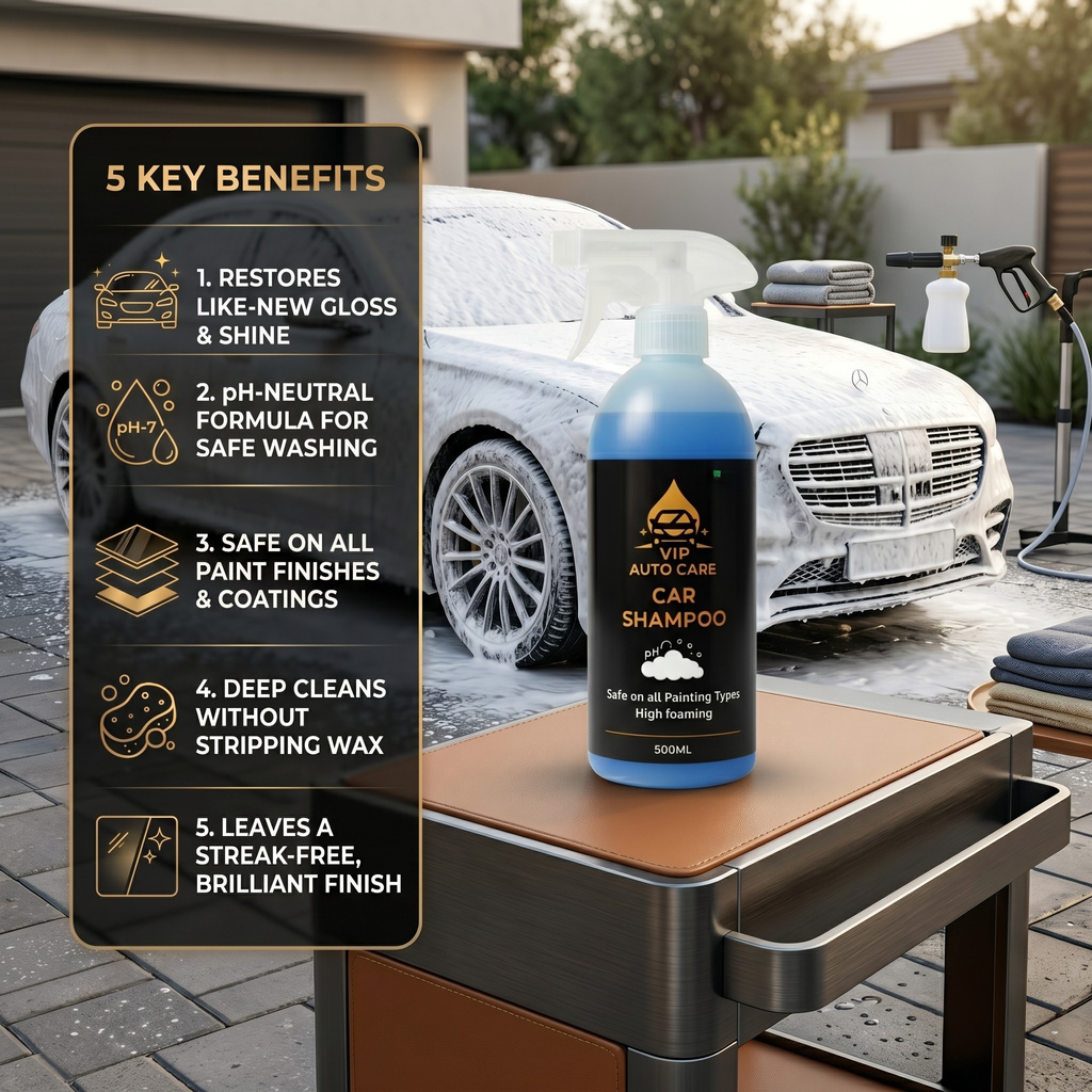 Luxury Car Shampoo - High Foam Wash | Gloss Boost Finish (500ml)